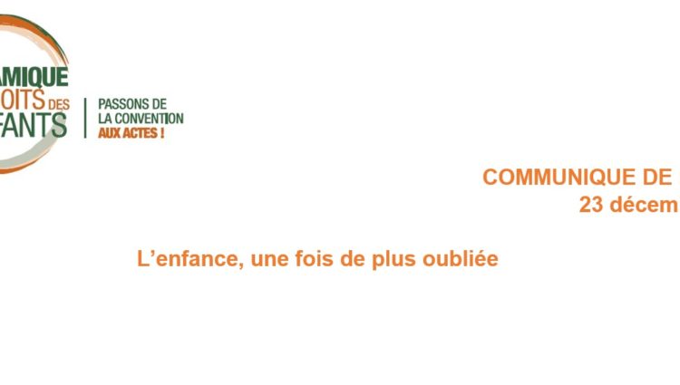 L’enfance, une fois de plus la grande oubliée du Gouvernement